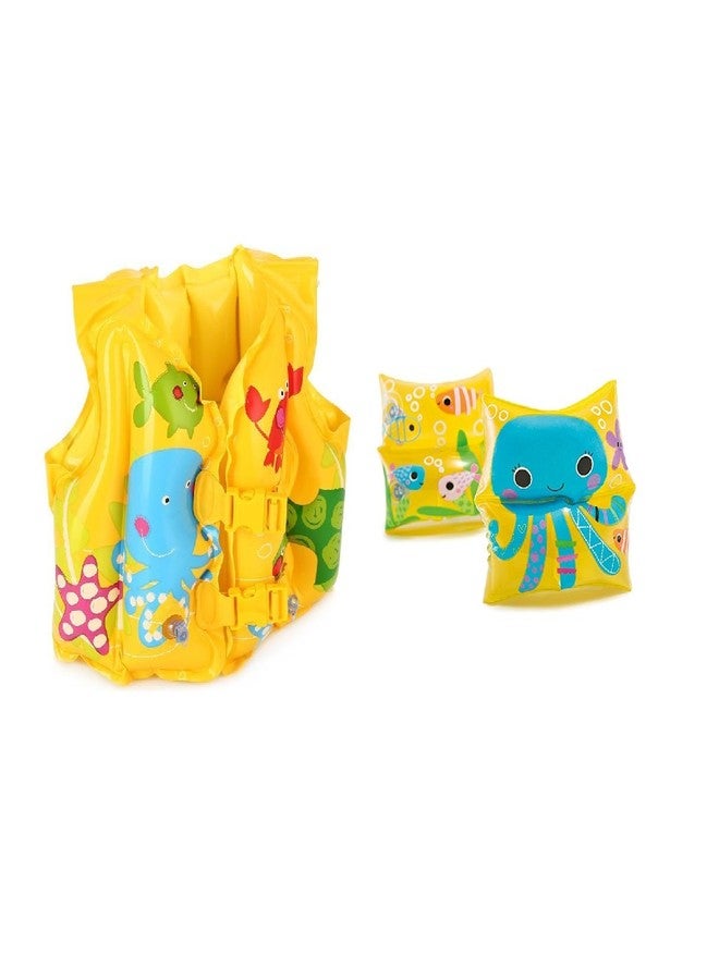 Flying Toyszer Combo Premium Swimming Vest and Arm Band, Color May Vary - Image 1